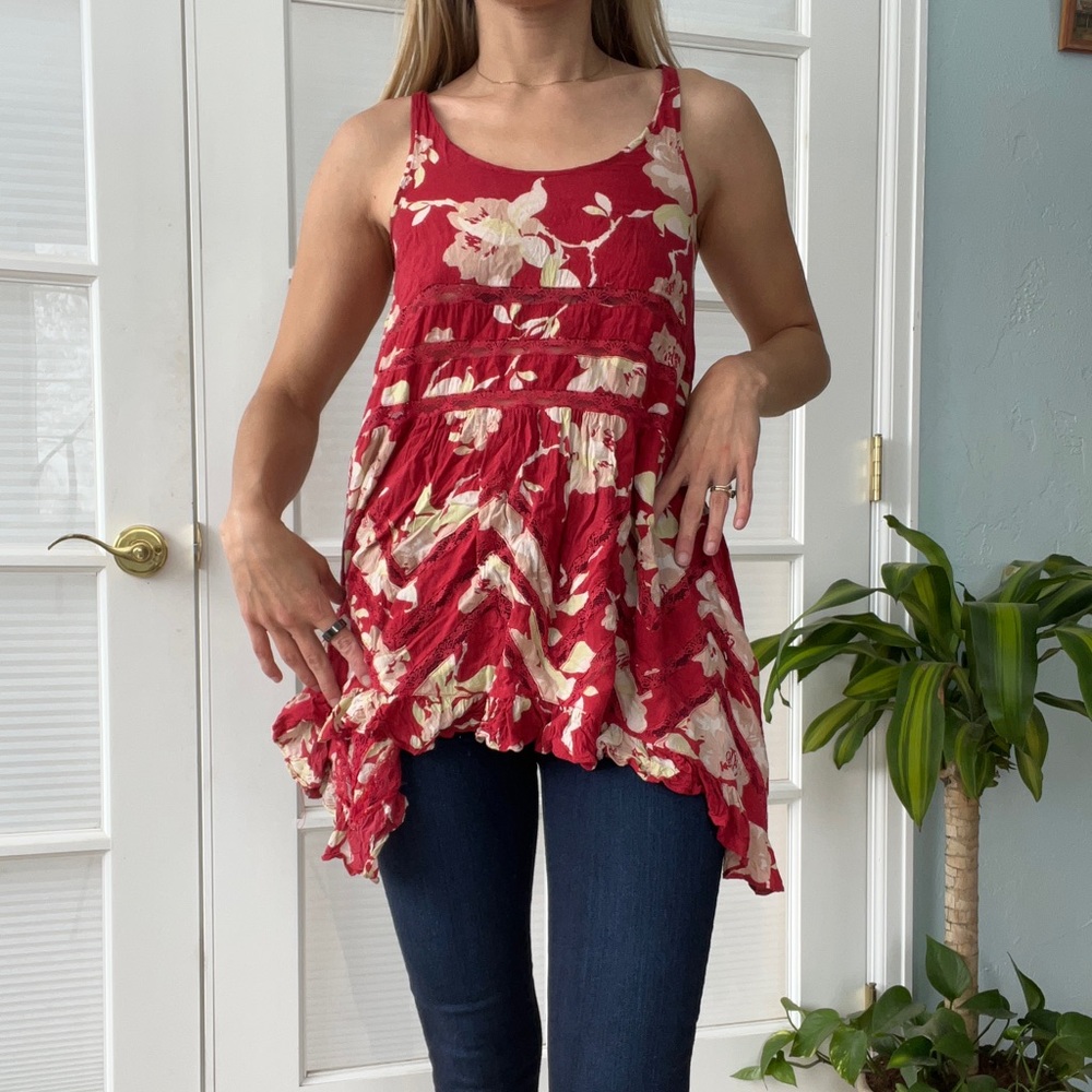 Intimately free people slip size xs in red floral